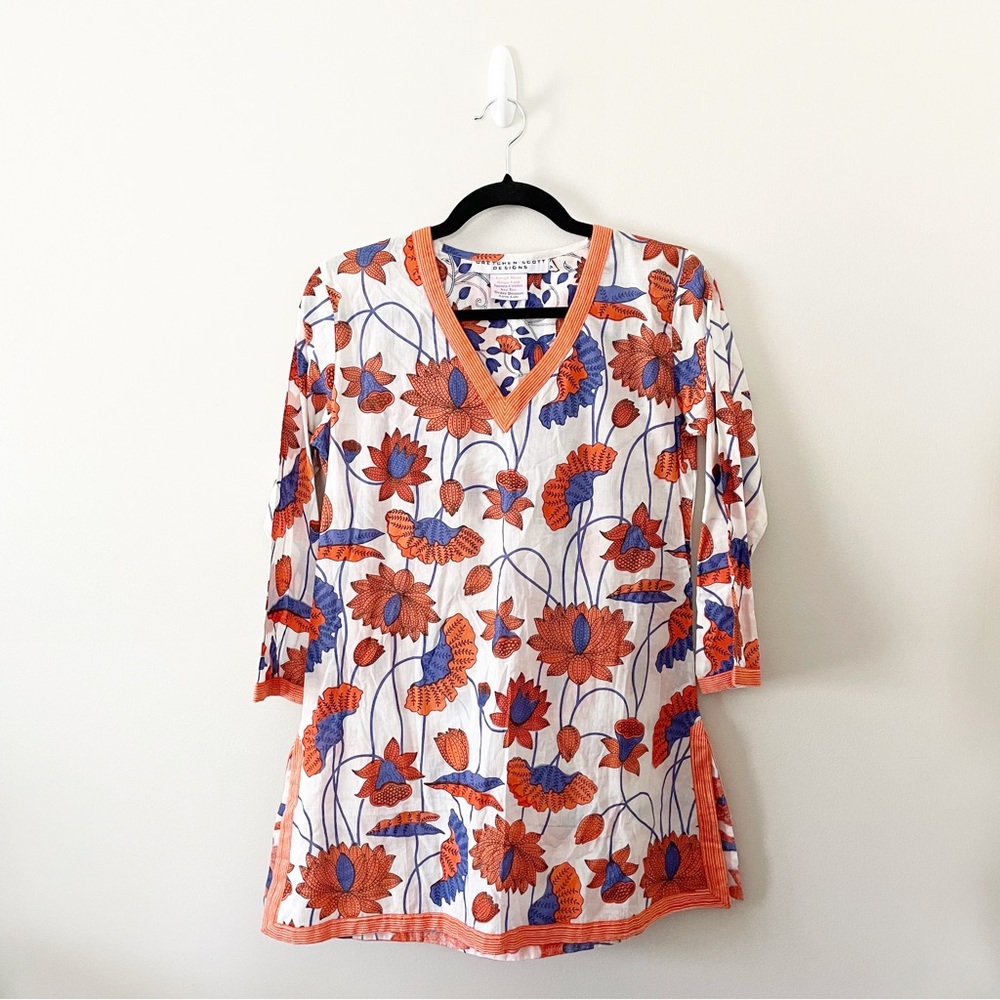 Gretchen Scott V Neck Print Tunic Top